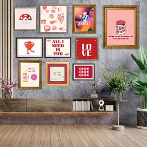 "Heartfelt Love" Valentine Wall Art Bundle – Set of 10 – Printable & Digital Use – Instant Download