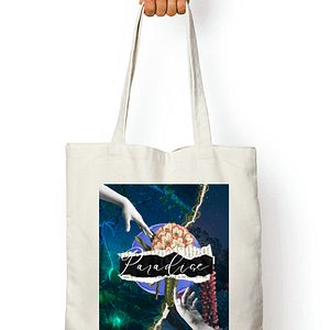 "Paradise" – Coldplay-Inspired White Tote Bag | Quantum Dot Gold Collection