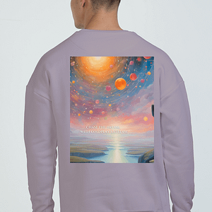 Oversized Sweatshirt(S-XXL) – Chase the Dream, with Coldplay’s Stream | Sunrise Cliff View Design