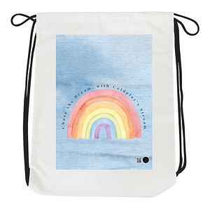 Drawstring Bag - Chase the Dream | Whimsical Watercolor Rainbow Design