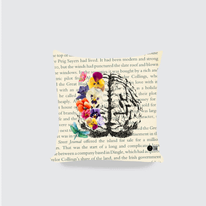 AOP Cushion Cover 16x16 – "Blooming Mind" Brain & Flowers Artistic Design