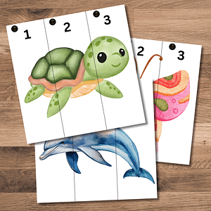 Animal & Number Puzzle Set for Preschoolers – Montessori-Inspired Wooden Learning Toy for Early Years Development