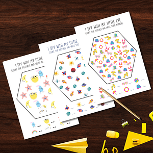 Set of 10 I Spy Printable Activity Sheets – Fun & Educational Seek-and-Find Game | Digital Download