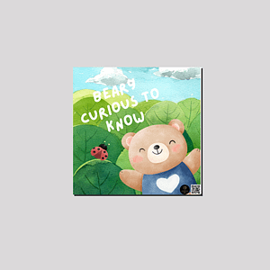 “Beary Curious to Know” Canvas Wall Art – Cute Bear & Ladybird Design – Ready-to-Hang Educational Decor for Classrooms, Kids’ Rooms & Learning Spaces
