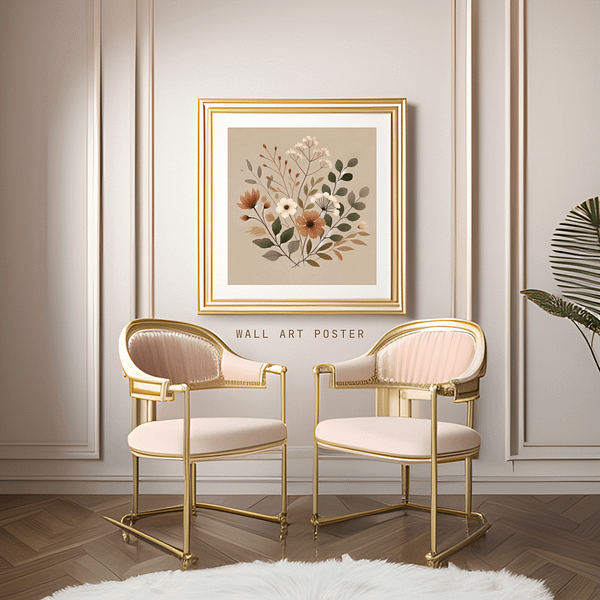Earthy Burst - Floral in Earthy Tone Wall Art- Instant Download