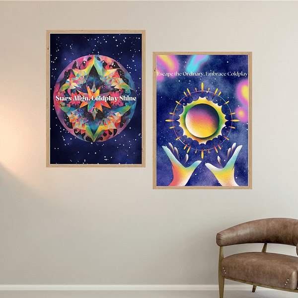 Escape the Ordinary - Coldplay Inspired Printable Wall Art Set of 2 - Instant Download