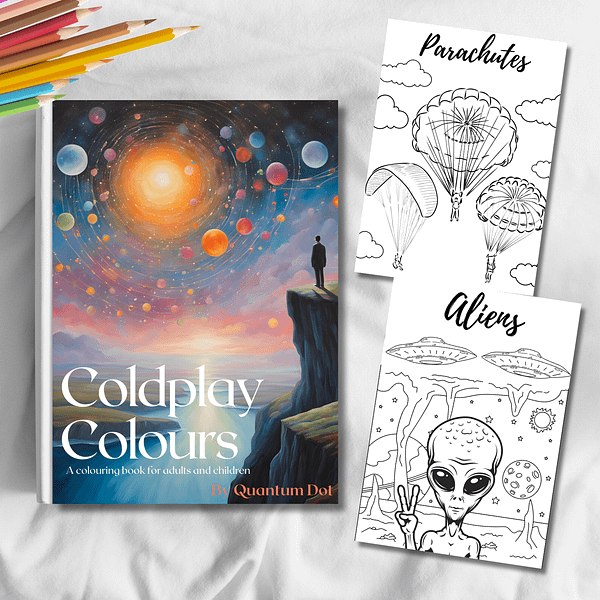 Coldplay-Themed Colouring Book - 40 Printable Pages of Iconic Art - Instant Download