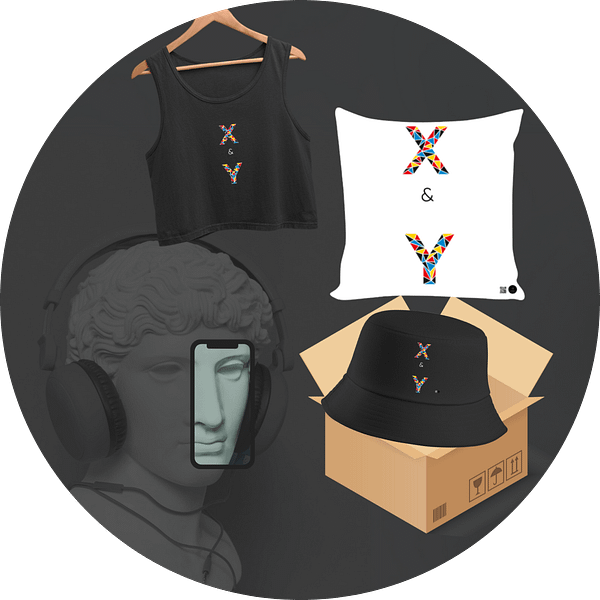 Quantum Bundle – X&Y (Crop Tank Top, Cushion Cover & Bucket Hat)