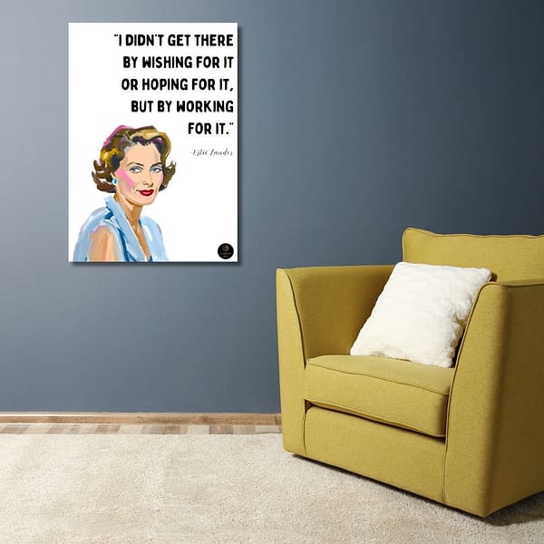 Estée Lauder Motivational Quote Wall Art | “I Didn’t Get There by Wishing” | Digital Printable Poster | 42 x 59.4cm Entrepreneur Decor