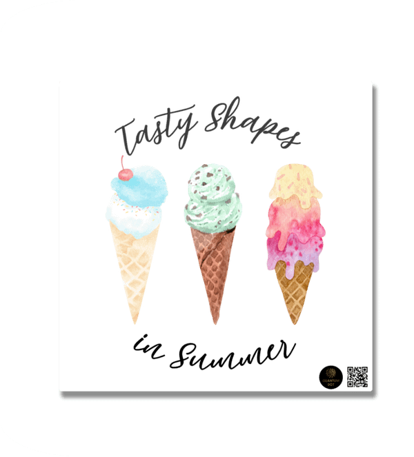 “Tasty Shapes” Fridge Magnet – Cute Ice Cream Cone Design – Summer-Themed Educational Magnet for Kids, Classrooms, Study Corners & Reward Boards