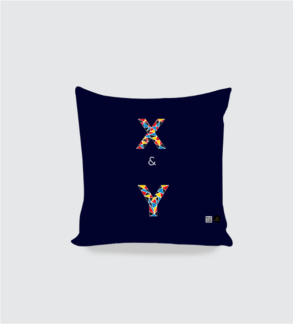 AOP Cushion Cover (16X16 size)– X & Y Typography | Colorful Geometric Design