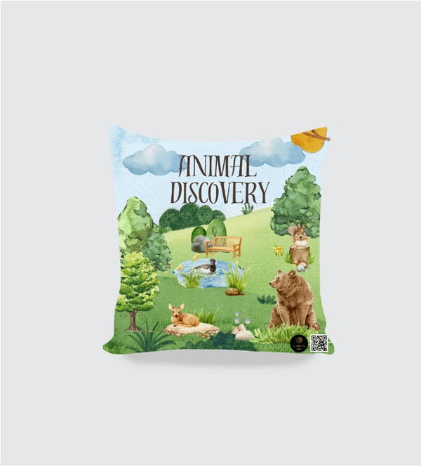 Animal Discovery 16x16 Cushion Cover – Cozy Nature & Wildlife-Themed Throw Pillow Cover