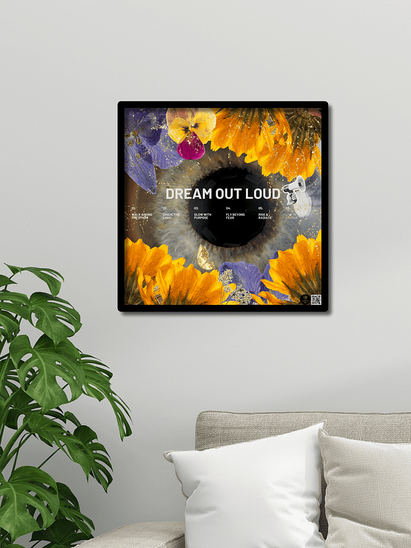 "Dream Out Loud" – Coldplay-Inspired 10x10 Inch Poster | Quantum Dot Gold Collection