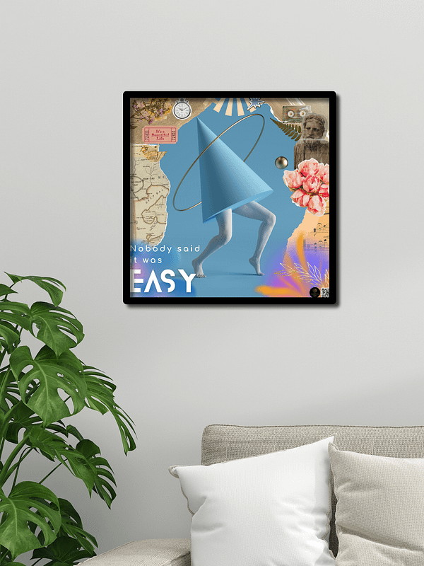 "Nobody Said It Was Easy" – Coldplay-Inspired 10x10 Inch Poster | Quantum Dot Gold Collection