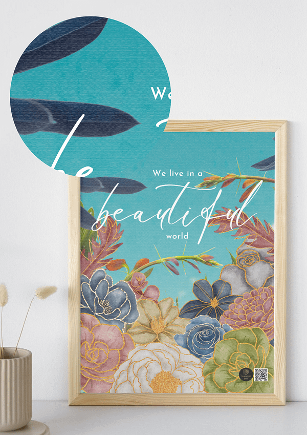 "Beautiful World" – Coldplay-Inspired Canvas Art | 16x20 Inch | Quantum Dot Gold Collection