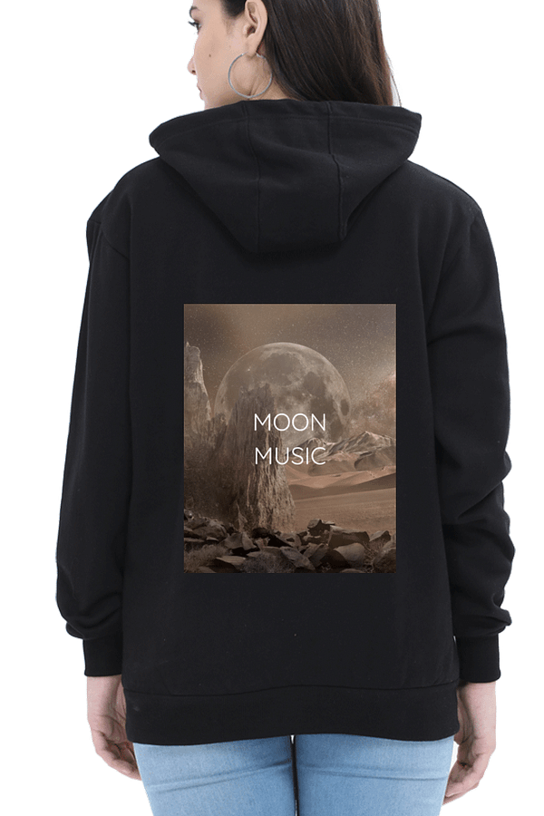 Hoodie – Moon Music, Ivory Moon Background