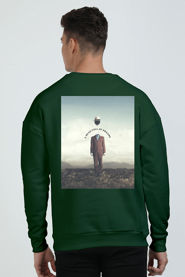Oversized Sweatshirt (S-XXL) – A Head Full of Dreams | Surreal Floating Head Design
