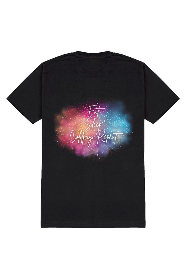 Men’s Standard Crew T-Shirt – Eat, Sleep, Coldplay, Repeat Glittery Design