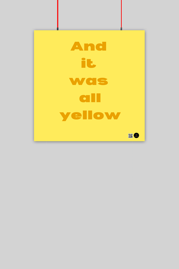 10x10 Poster – And It Was All Yellow | Minimalist Typography Design