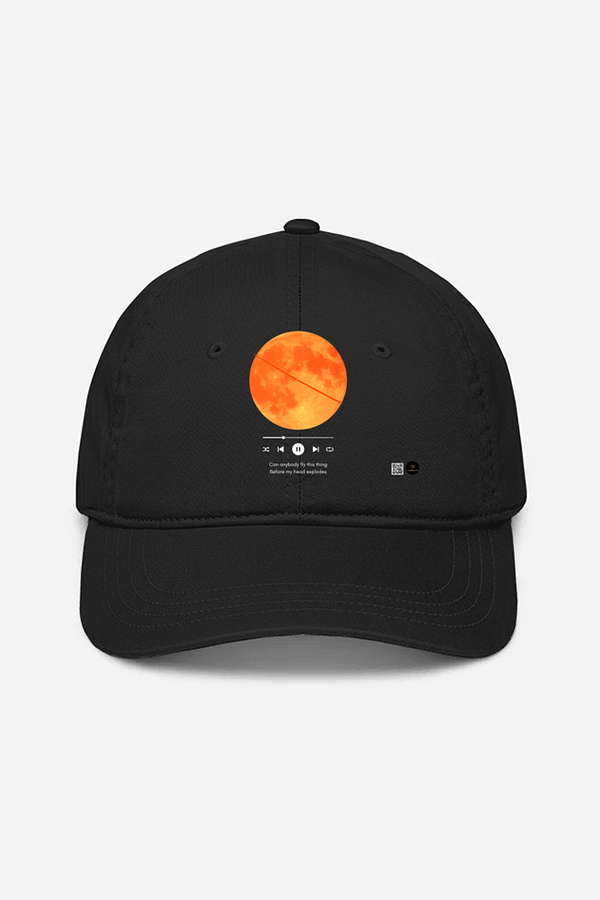 "Can Anybody Fly This?" Black Baseball Cap – Coldplay-Inspired Celestial Aesthetic