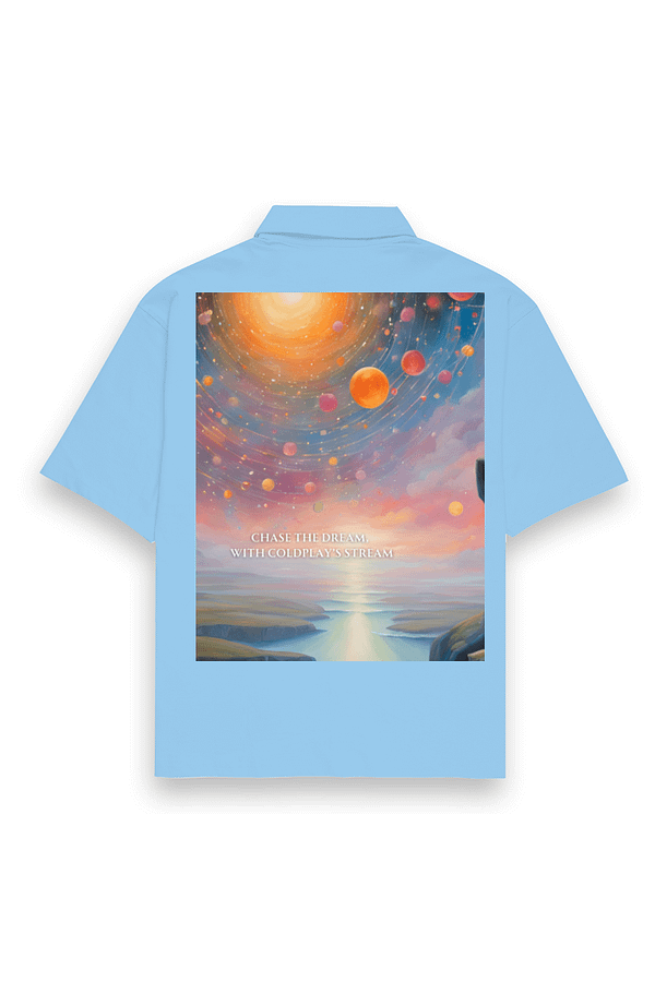 Oversized Shirt(S-3XL) – Chase the Dream, with Coldplay’s Stream | Sunrise Cliff View Design