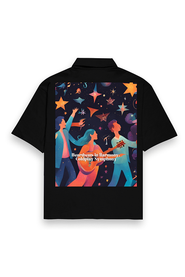 Men Oversized Shirt – Heartbeats in Harmony, Coldplay Symphony