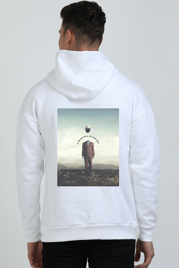 Oversized Hoodie (S-3XL) – A Head Full of Dreams | Surreal Floating Head Design