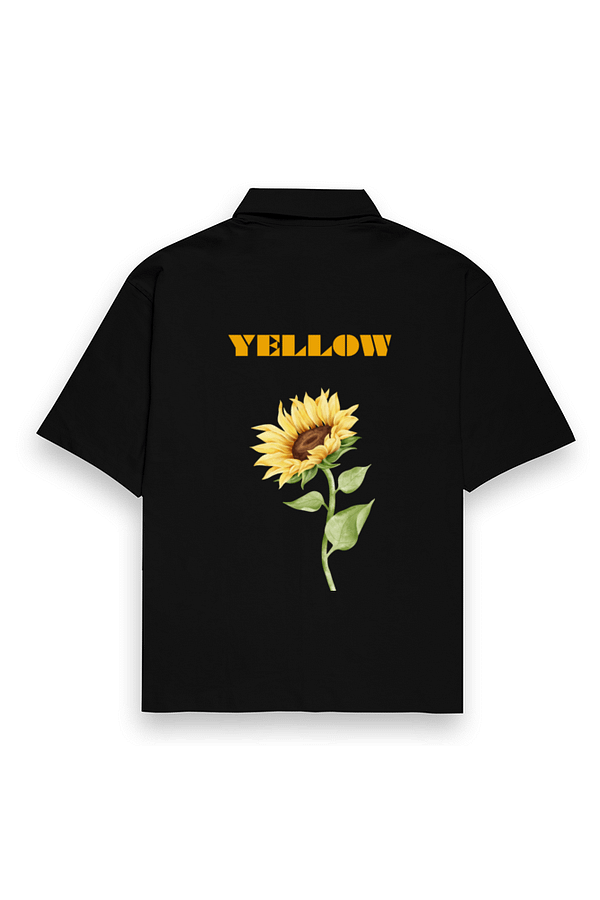 "Yellow" Design Oversized Cotton Shirt