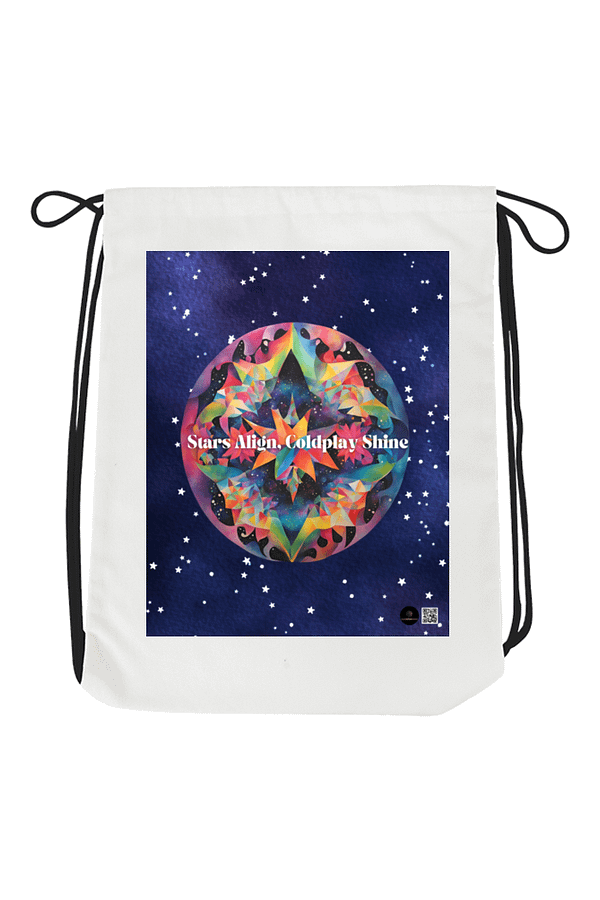 Drawstring Bag - Stars Align, Coldplay Shine | Geometric Cosmic Art