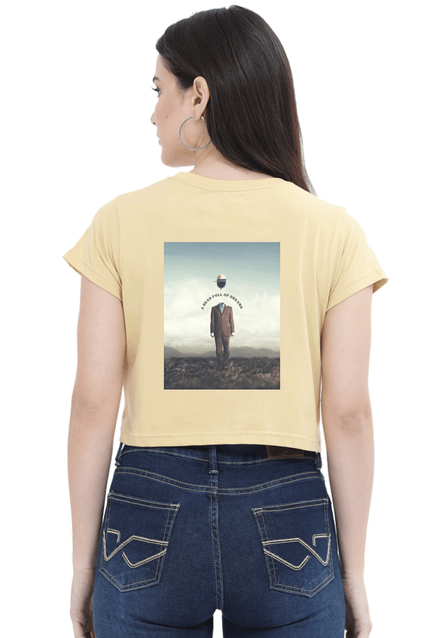 Female Crop Top (XS-XXL) – A Head Full of Dreams | Surreal Floating Head Design