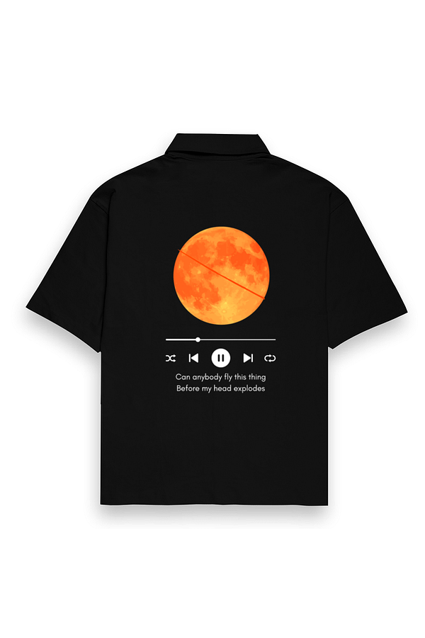 "Can Anybody Fly This?" Oversized Unisex Black Shirt