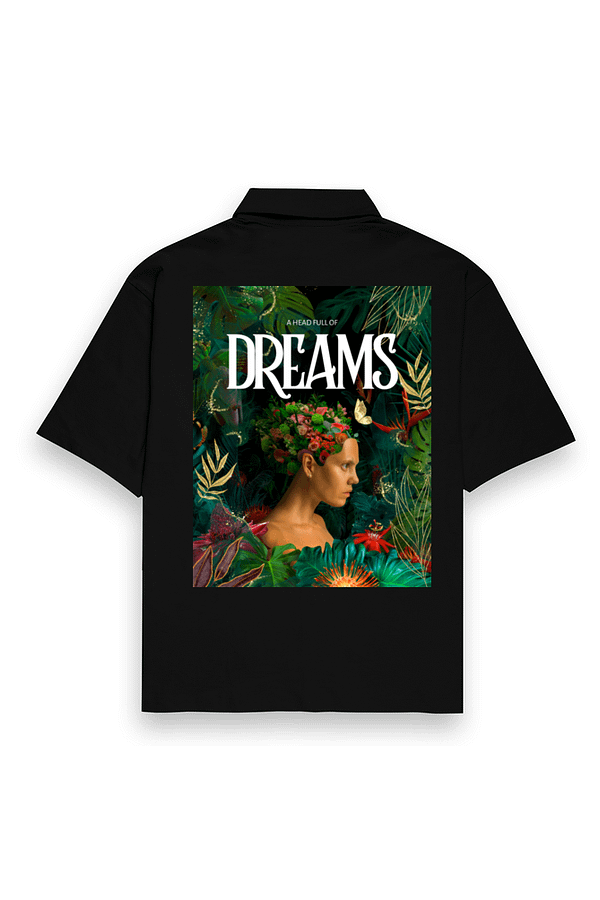"A Head Full of Dreams" – Coldplay-Inspired Unisex Oversized Black Shirt | Quantum Dot Gold Collection