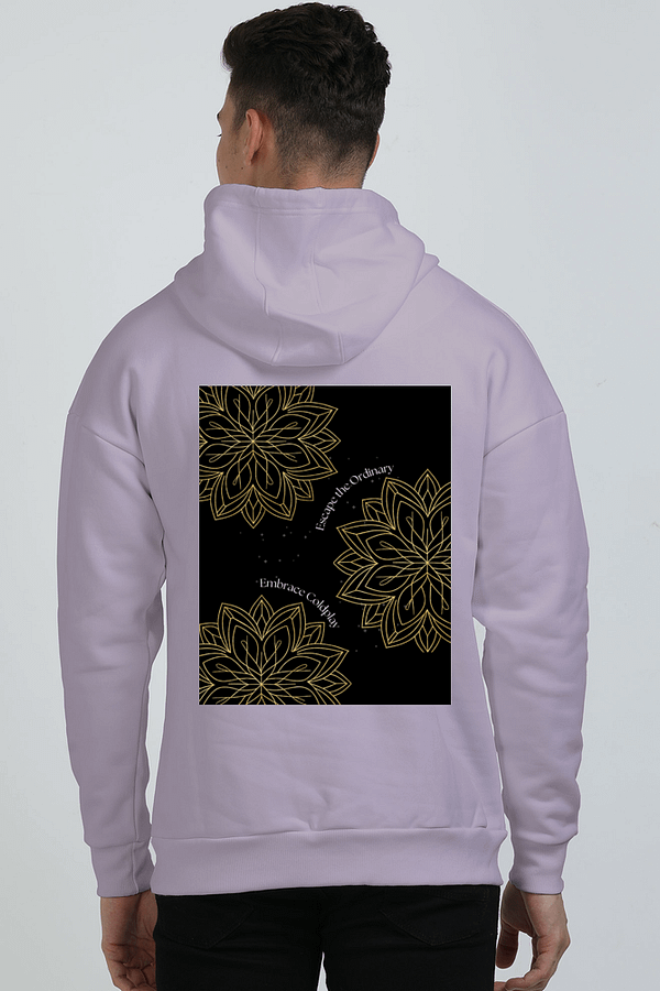 Oversized Hoodie - Escape the Ordinary, Embrace Coldplay | Cosmic Geometric Floral Design