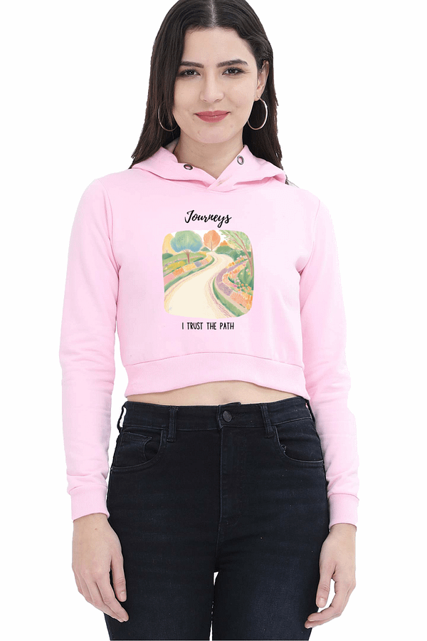 Cropped Hoodie | Journeys - Trust the Path | Aesthetic Motivational Hoodie