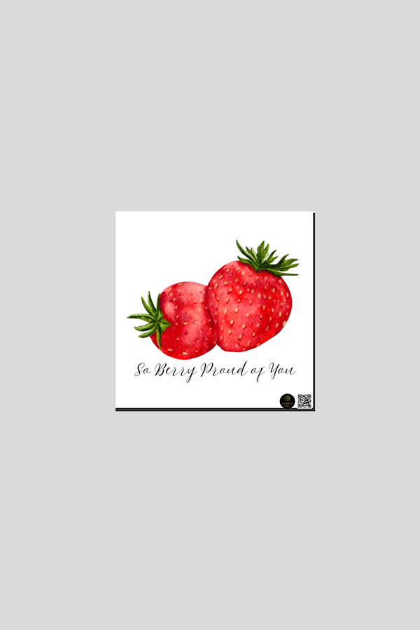 “Berry Proud” Canvas Wall Art – Cute Strawberry Motivational Quote Print – Ready-to-Hang Wall Décor for Kids' Rooms, Classrooms & Learning Spaces